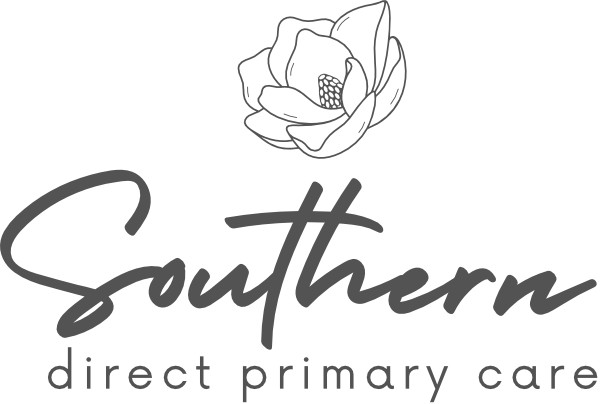 Southern Direct Primary Care logo with Magnolia flower above